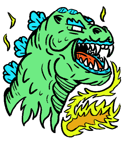 tête de godzilla